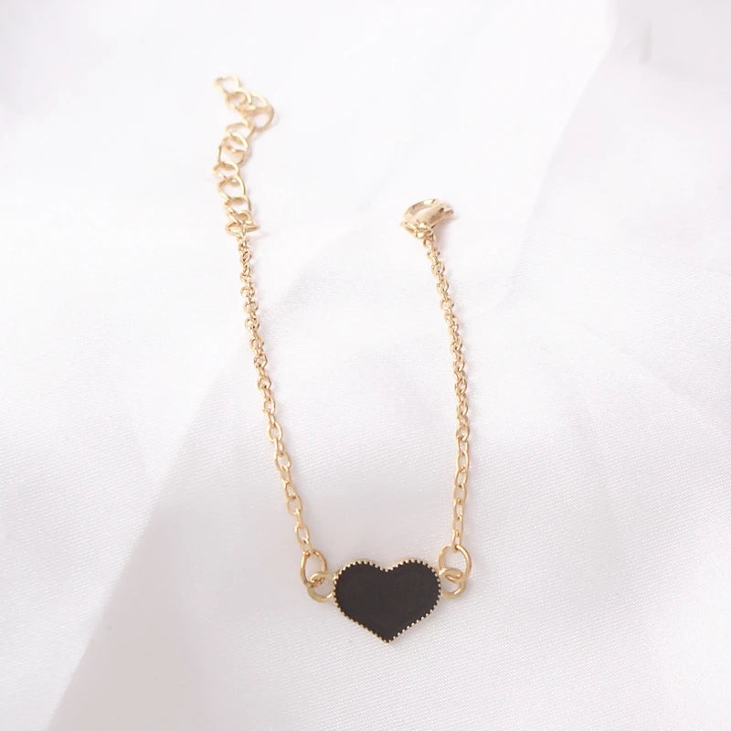 New Fashion Cheap Official Charm Chain Red White Heart Bracelet For Women Wedding Jewelry Wholesale Minimalist Bangles Bijoux