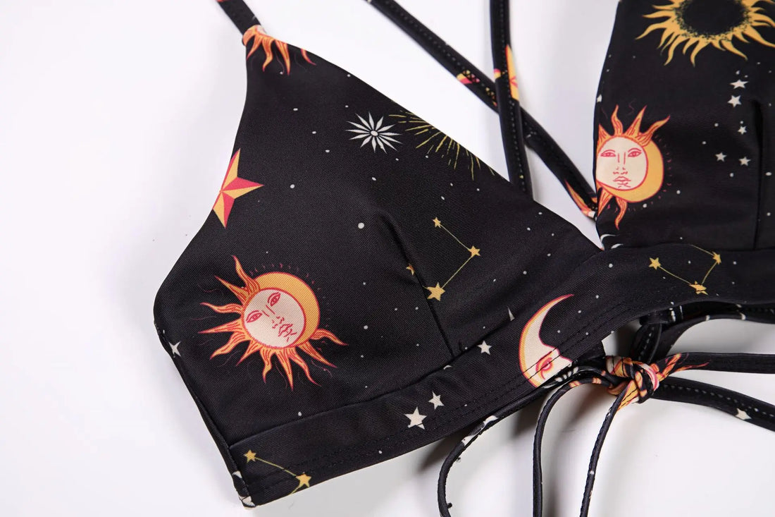 Sunflower Printed Bikini Set Sexy Swimwear Women 2025 Mujer Push Up Padded Biquini Bathers Bandage Bathing Suit Swimsuit Bikini