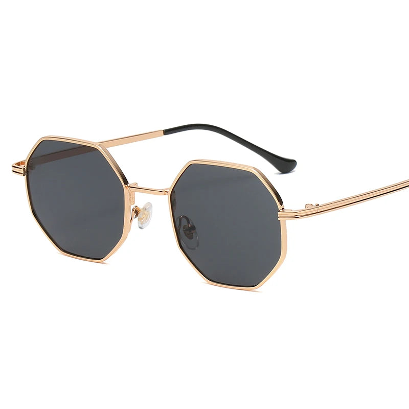 Polygon Metal Sunglasses Vintage Frame For Women Sunglasses Men Luxury Brand Design Sun Glasses Women Mirror Gafas De Sol Uv400