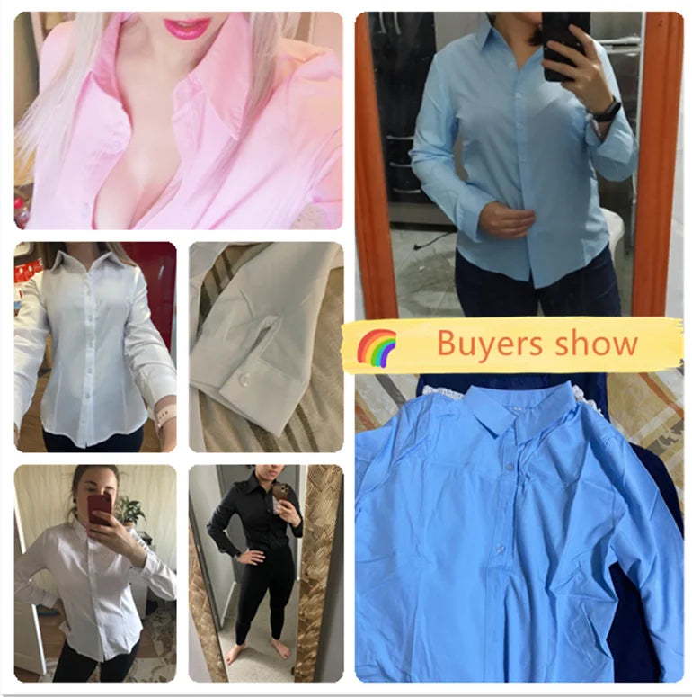 Women Shirts Blouses Women White Shirt Long Sleeve Blouse Female Tops OL Basic Shirt Blouses 2023 Fashion Elegant Woman Clothing