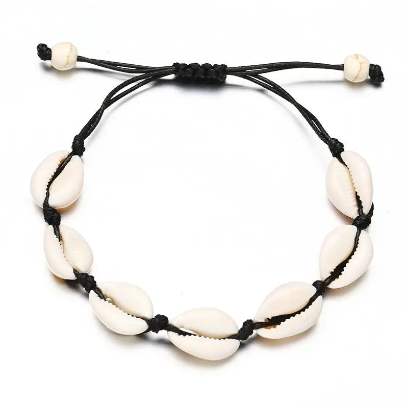 Summer Handmade Adjustable Shell Bracelets for Women Fashion Casual Bracelets Sea Shells Vintage Woven Bracelet Beach Jewelry