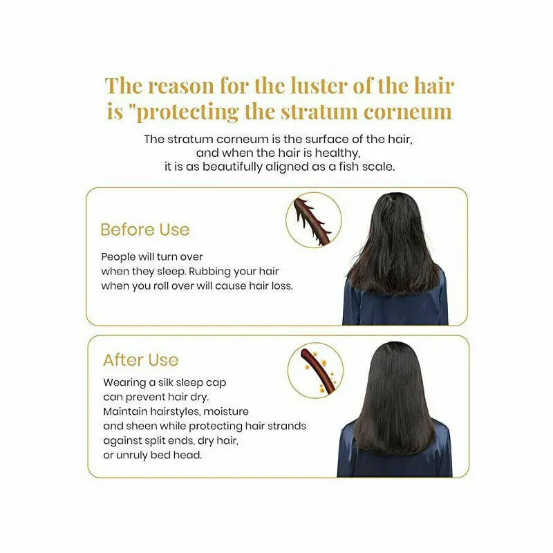 Women's Adjustable Lace-up  Mulberry Silk Sleep Hair Hat Care  Headwrap Hat Satin Sleeping Bonnet Night Cap