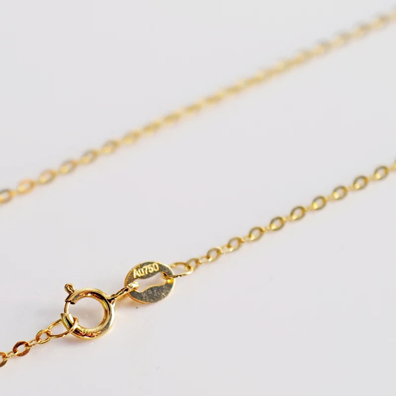 Sinya Hot Sale Promotion 18k Au750 Gold Necklace Clavicle Shine O Chain High Luster Good Quality for Women Ladies Girl DIY Use