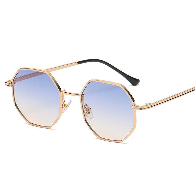 Polygon Metal Sunglasses Vintage Frame For Women Sunglasses Men Luxury Brand Design Sun Glasses Women Mirror Gafas De Sol Uv400