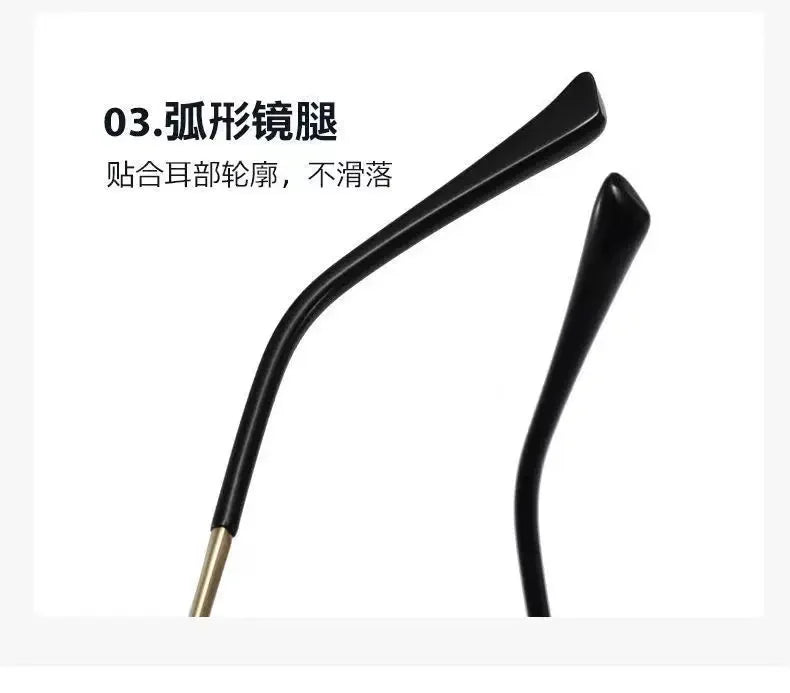 New Fashion Metal Half-frame Reading Glasses Men Women Eye Protection Anti-Blue Light Goggles High-End Business Eyeglasses
