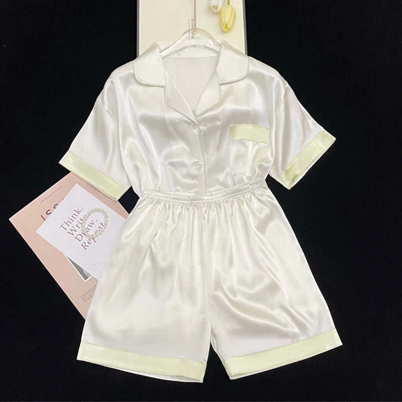 Ins Style Elegant Colorful Butterflies Women's Pajamas Trendy Fashion Design Summer Short Housewear 2024 New Y2k Ladies Homewear