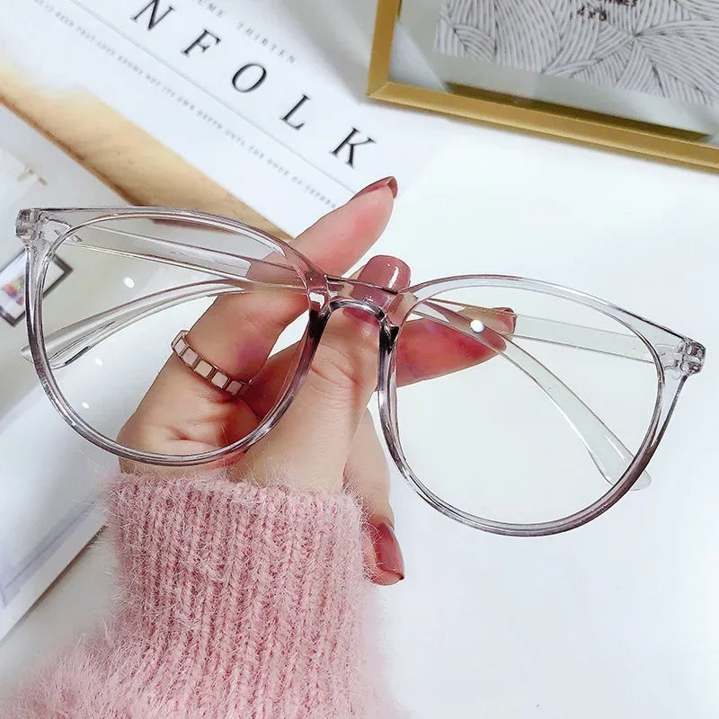 Ultra Light Anti Blue Light Near Sight Glasses New Trendy Large Frame Myopia Glasses Clear Lens Oversized Short Sight Glasses