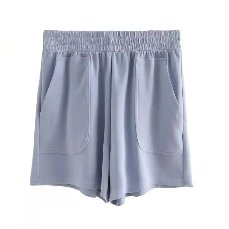 Women Simple Soft Shorts Large Size Casual Shorts Yoga Beach Pants Female Sports Shorts Wide Leg Bottoms Hot Streetwear