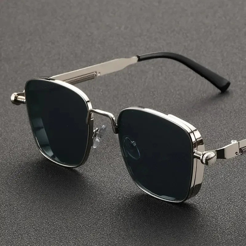 2025 High Quality Metal Punk Fashion Trendy Sunglasses for Men Outdoor Sunglasses Men Driving Anti UV lunettes de soleil homme