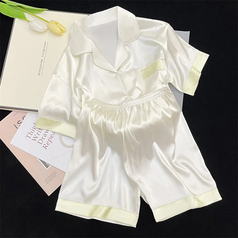 Ins Style Elegant Colorful Butterflies Women's Pajamas Trendy Fashion Design Summer Short Housewear 2024 New Y2k Ladies Homewear