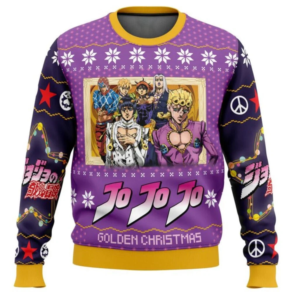 JoJo's Bizarre Adventure- Ugly Christmas sweater for men, Santa Claus sweater, sweatshirt and fleece top