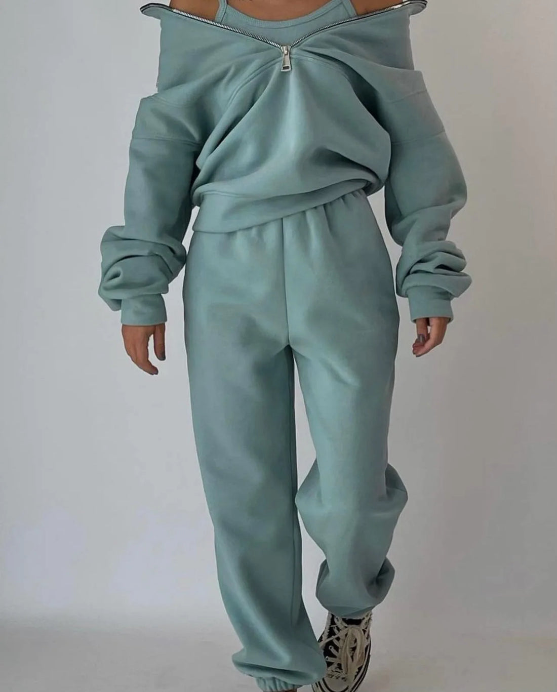 Tracksuit Set Stylish Autumn And Winter New Fashion Comfortable Warm Zipper Two-piece Sets For Sports Casual Women's Clothing