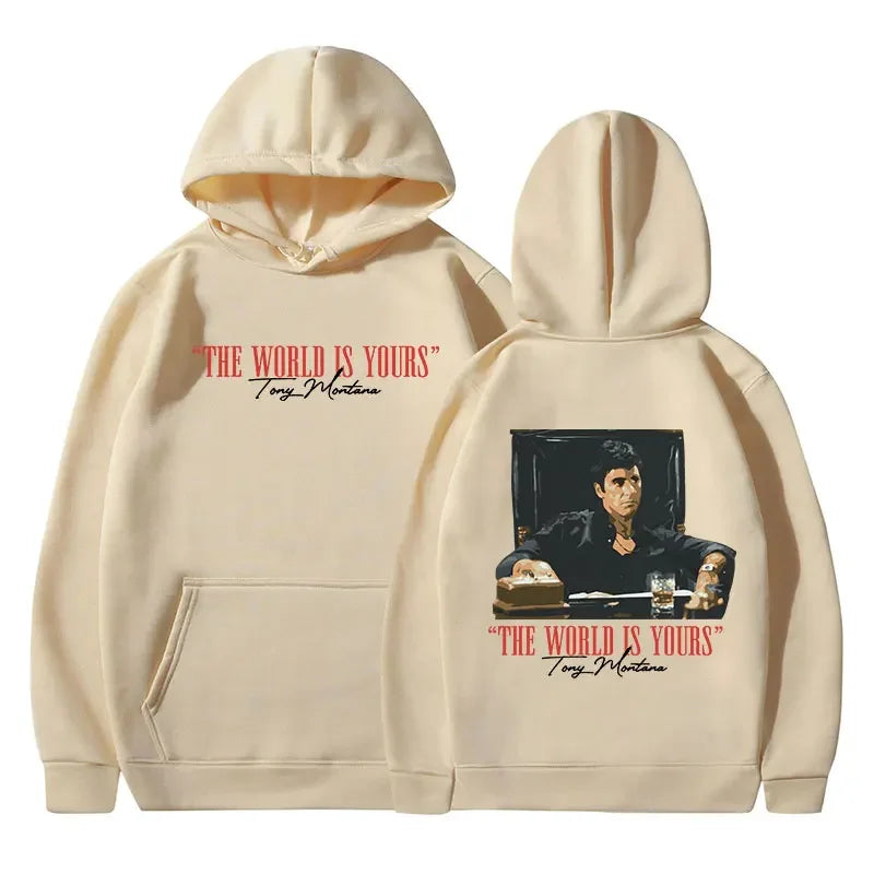 Classic Scarface movie men's and women's hoodies, retro gothic pullovers, sweatshirts, the world is your Tony Montana