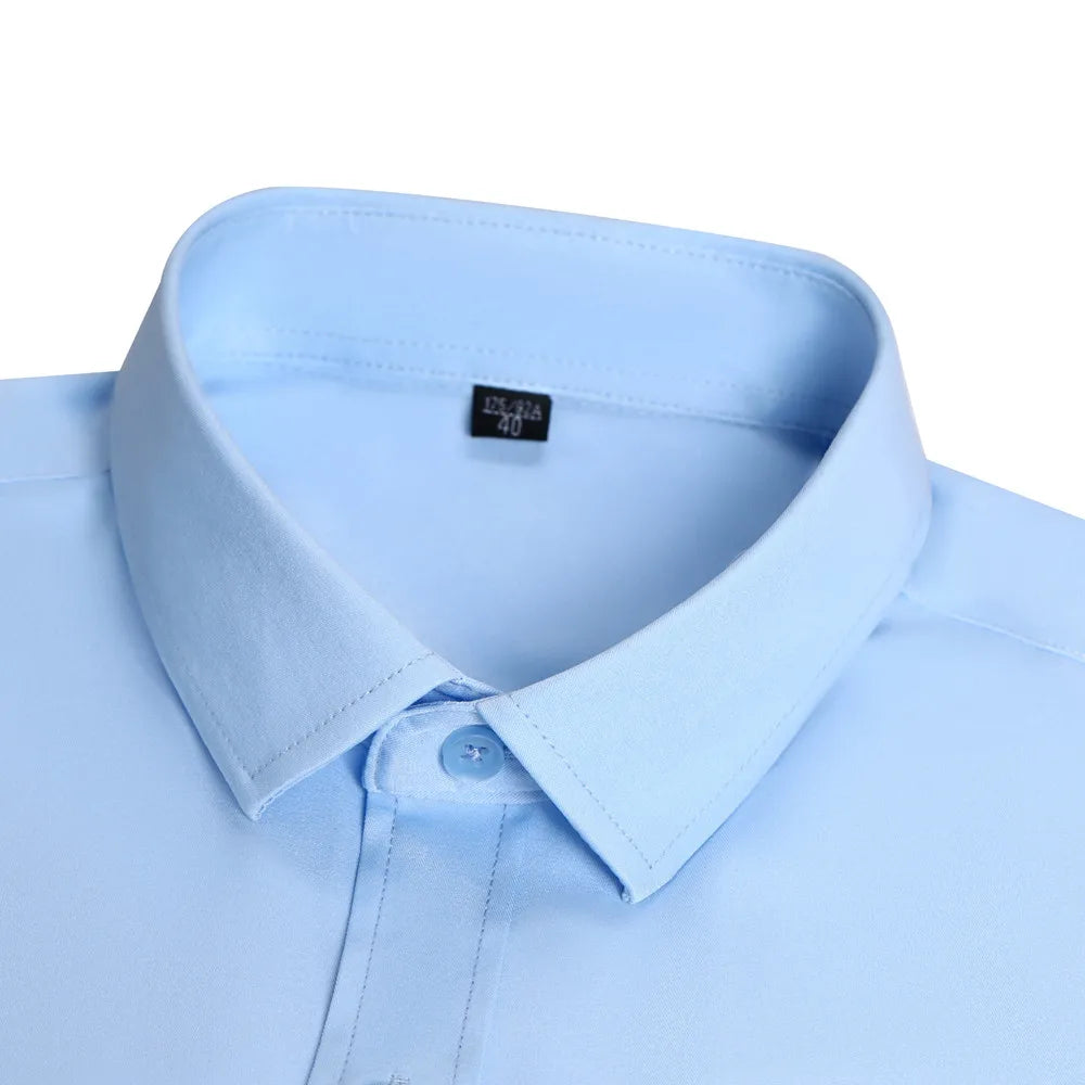 Big Size 5XL Summer Shirts For Men Short Sleeve Causal White Button Down Social Professional Work Soft Wrinkle-free Business Top