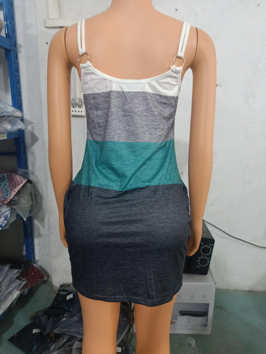 Women Dresses 2023 Summer Fashion Coconut Tree Print Colorblock Casual V-Neck Sleeveless Pocket Design Daily Vacation Mini Dress