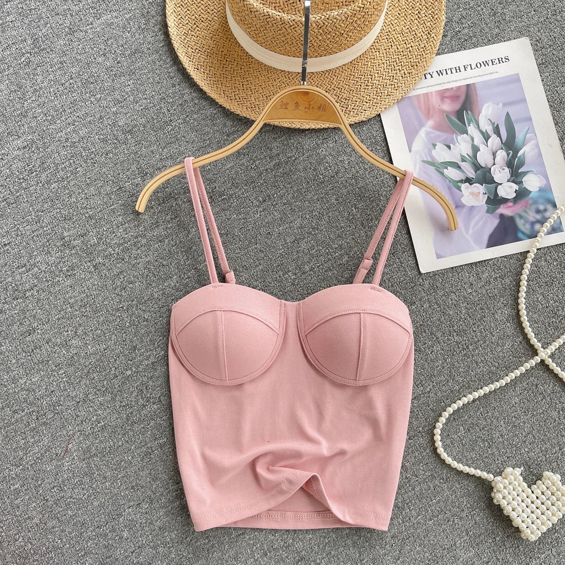 New Summer Hotsweet Strap Mini Tops Slim Fit Backless Basics Outerwear Fashion Hot Girl New IN Korean Style Streetwear Crop Tank