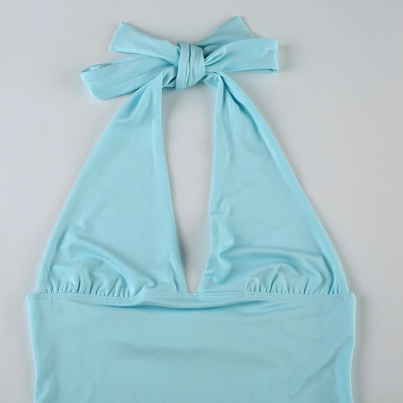 Simple Basic V-Neck Sexy Women Halter Tanks Summer All-Match Fashion Slim Fit Blouses Chic Trendy New