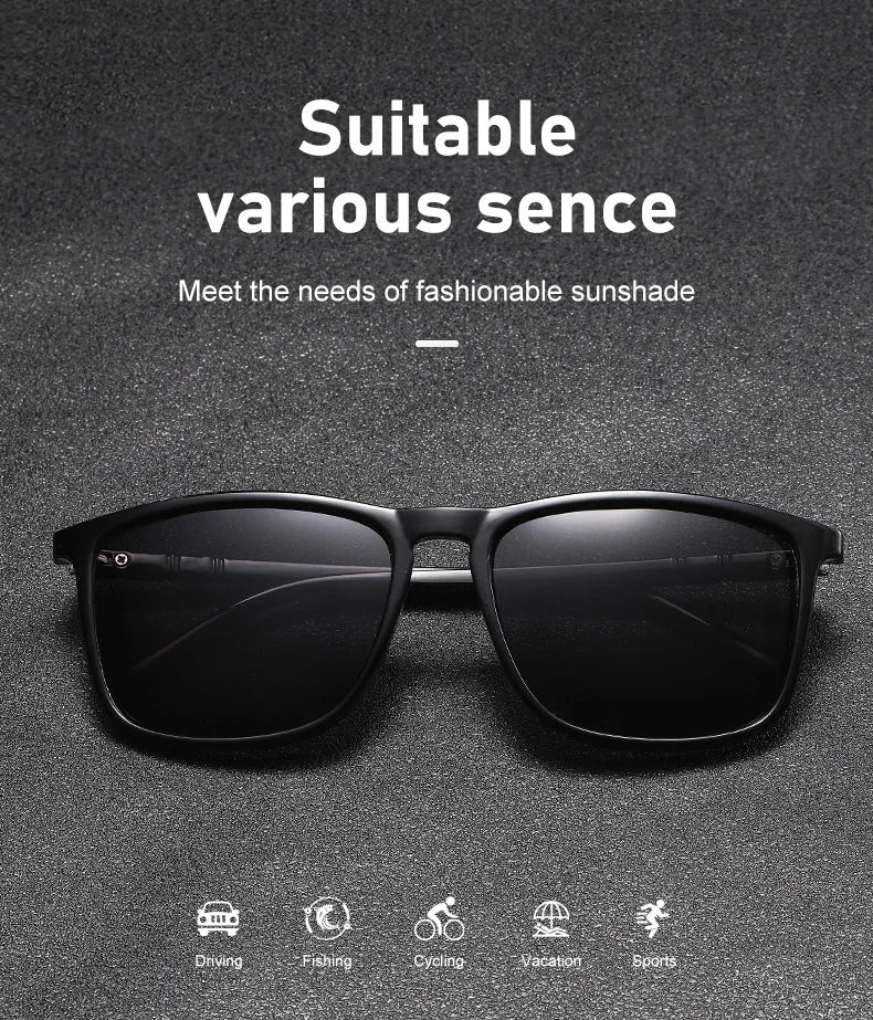 Outdoor Driving Sunglasses Popular Square Large Frame Sun Glasses Classic Polarized Glasses Men Women Fishing Glasses