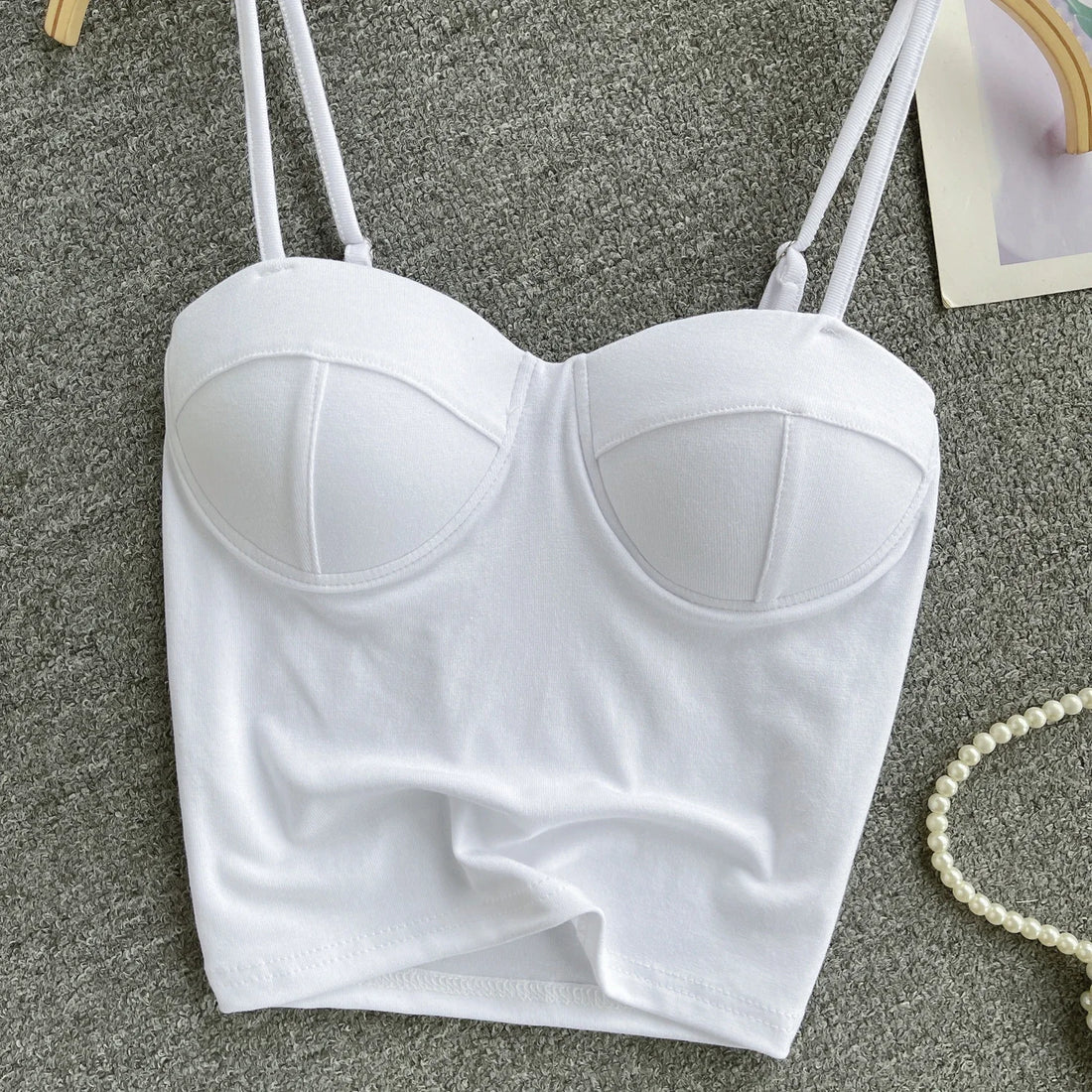 New Summer Hotsweet Strap Mini Tops Slim Fit Backless Basics Outerwear Fashion Hot Girl New IN Korean Style Streetwear Crop Tank
