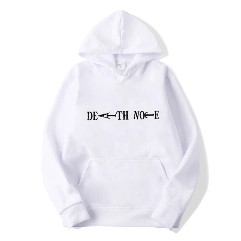 Anime Death Note Hoodies Men Kawaii Cartoon Graphic Streetwear Harajuku Winter Warm Sweatshirts Male Pullover Top