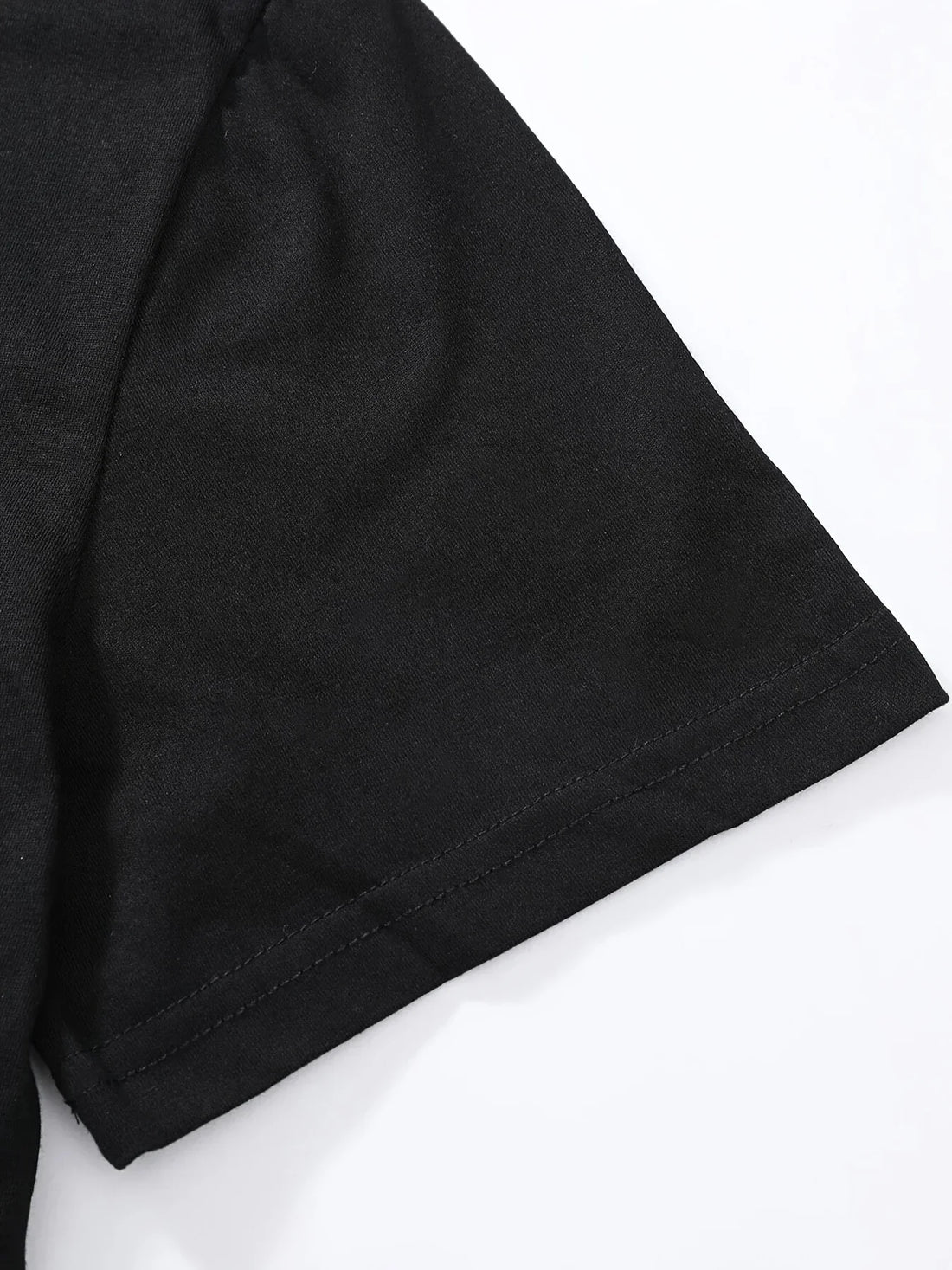 BBK Men's Y2K-Inspired 100% Cotton T-Shirt - Soft Comfortable Black with Abstract White Figures Design Casual Short Sleeve