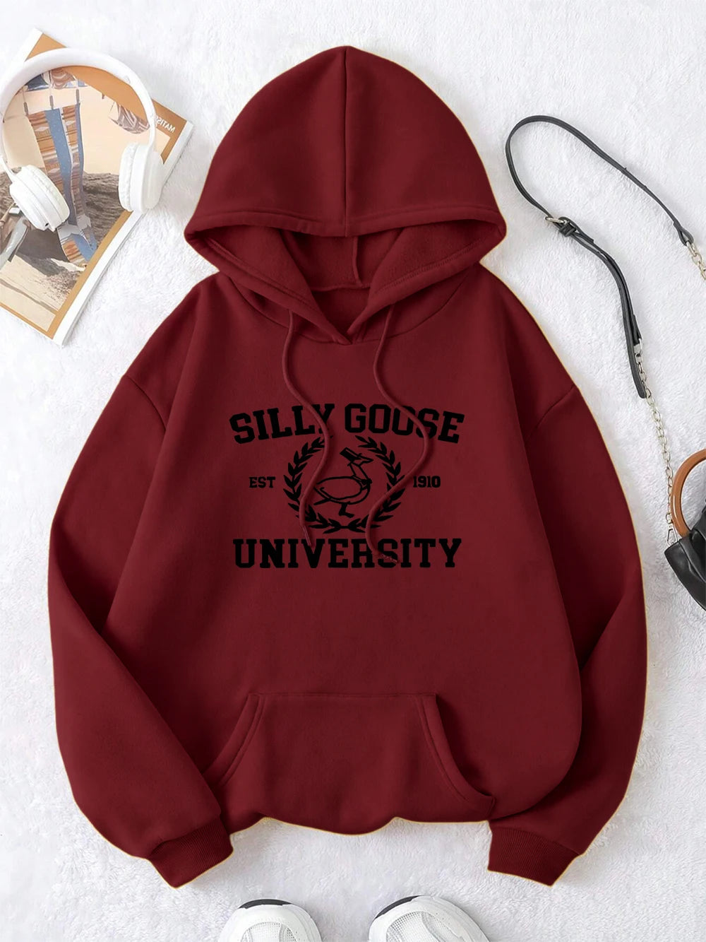 Silly Goose Est 1910 University Hoody Men Women Autumn Streetwearstreetwear O-Neck Casual Pullover Street Fleece 2024 New Hoodie