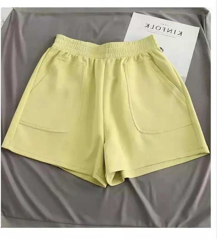 Women Simple Soft Shorts Large Size Casual Shorts Yoga Beach Pants Female Sports Shorts Wide Leg Bottoms Hot Streetwear