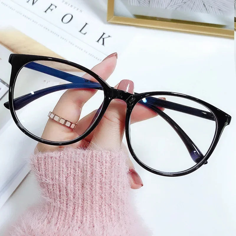 Ultra Light Anti Blue Light Near Sight Glasses New Trendy Large Frame Myopia Glasses Clear Lens Oversized Short Sight Glasses