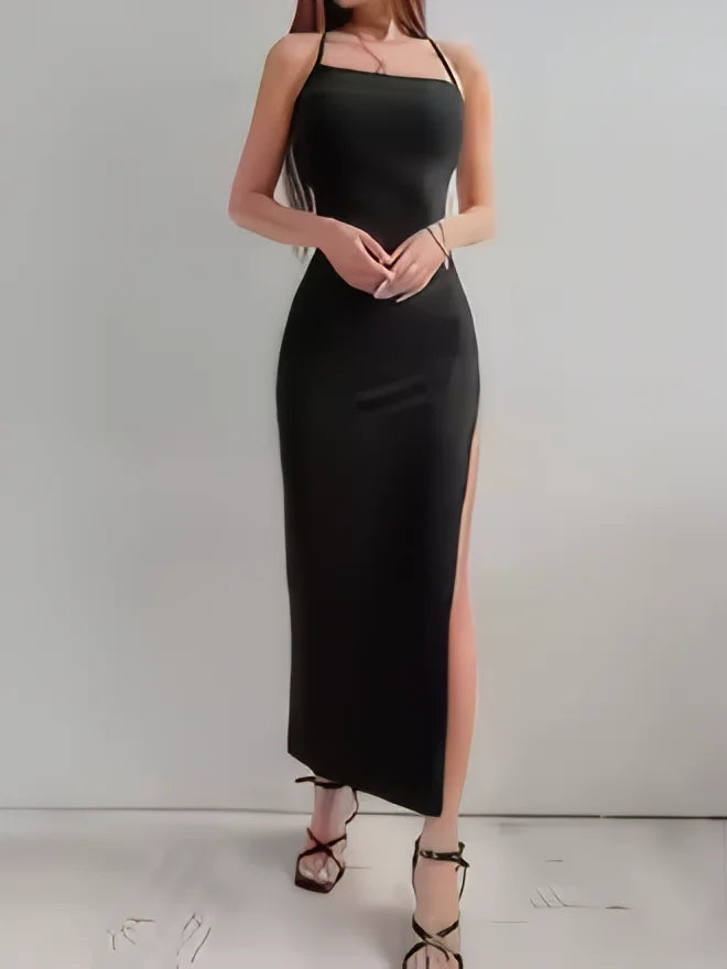 The 2025 summer new sexy strappy, backless, tight, long and body-hugging dress for women's trade