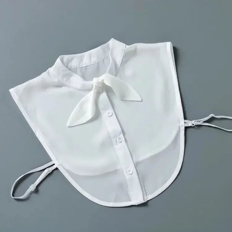 1Pcs Women Solid Color Shirt Cotton Lace Collars White & Black Blouse Spring Summer Vintage Detachable Clothes Shirt