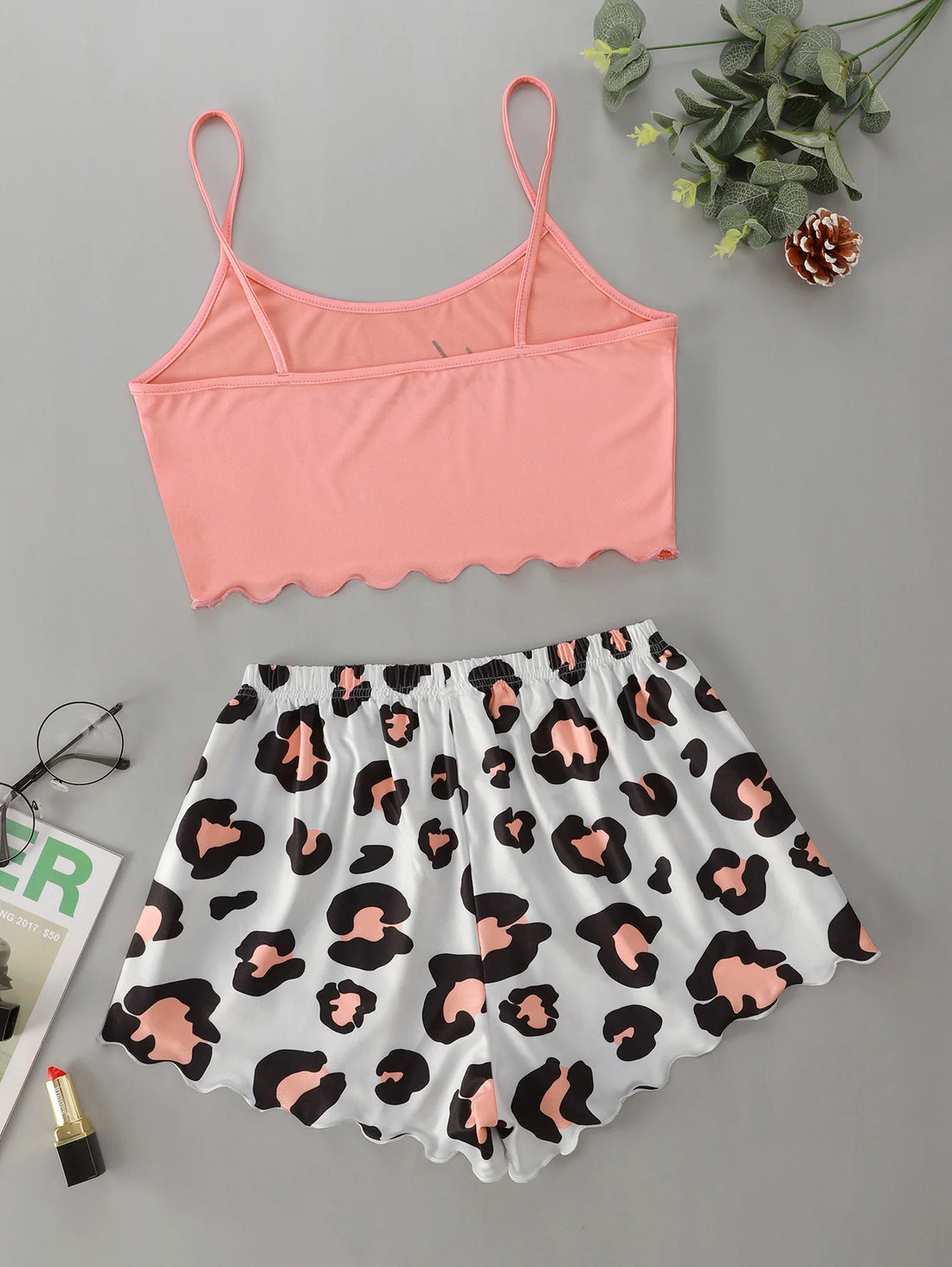 Women Sleepwear Cute Cartoon Print Short Set Pajamas Summer Sweet Sleeveless Pyjamas V-Neck Top & Shorts Homewear Animal Pijama