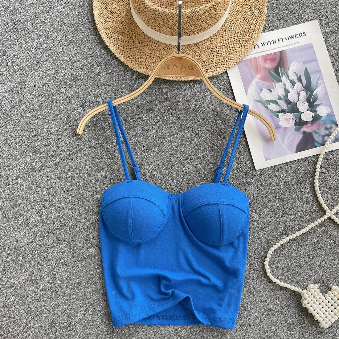 New Summer Hotsweet Strap Mini Tops Slim Fit Backless Basics Outerwear Fashion Hot Girl New IN Korean Style Streetwear Crop Tank
