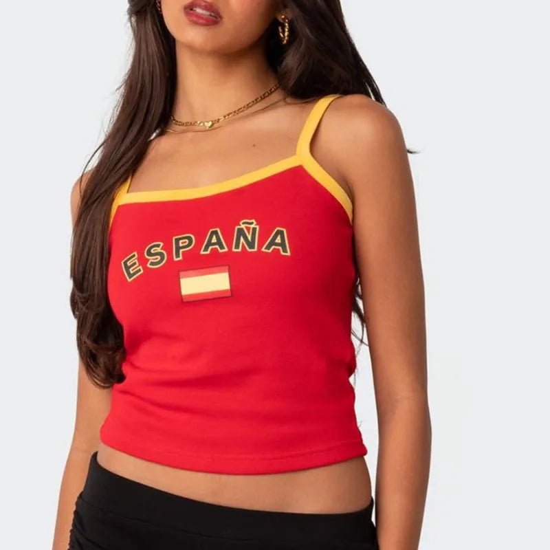 football soccer Letter Print Tank Top, Casual Crew Neck Summer Sleeveless Top, Women's Clothing