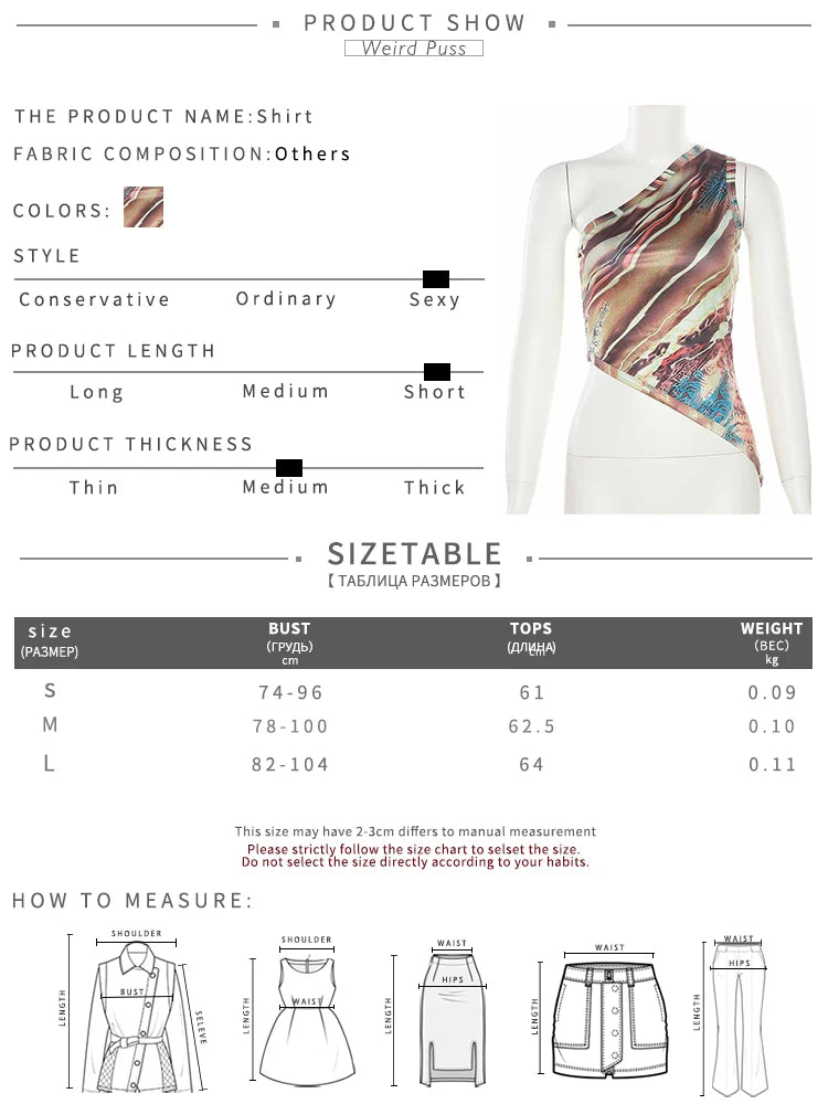 Weird Puss Inclined Shoulder Tank Tops Women Y2K Summer Irregular Sleeveless Skinny Elastic Wild Streetwear Casual Colorful Tees