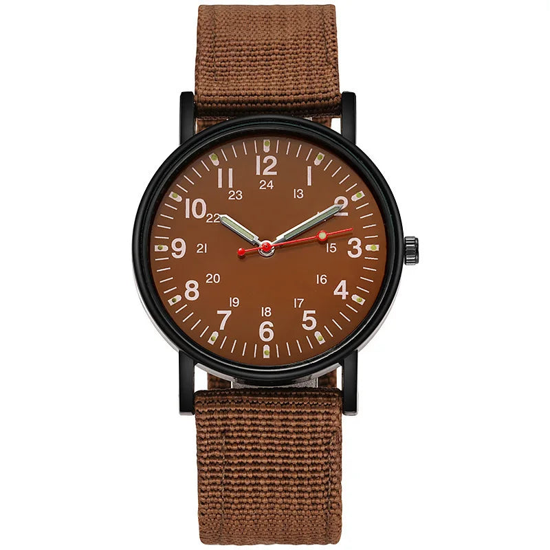 YIKAZE Military Men's Watches Luminous Shock Resistant Men Sports Watches Canvas Strap Simple Outdoor Quartz Wristwatch for man
