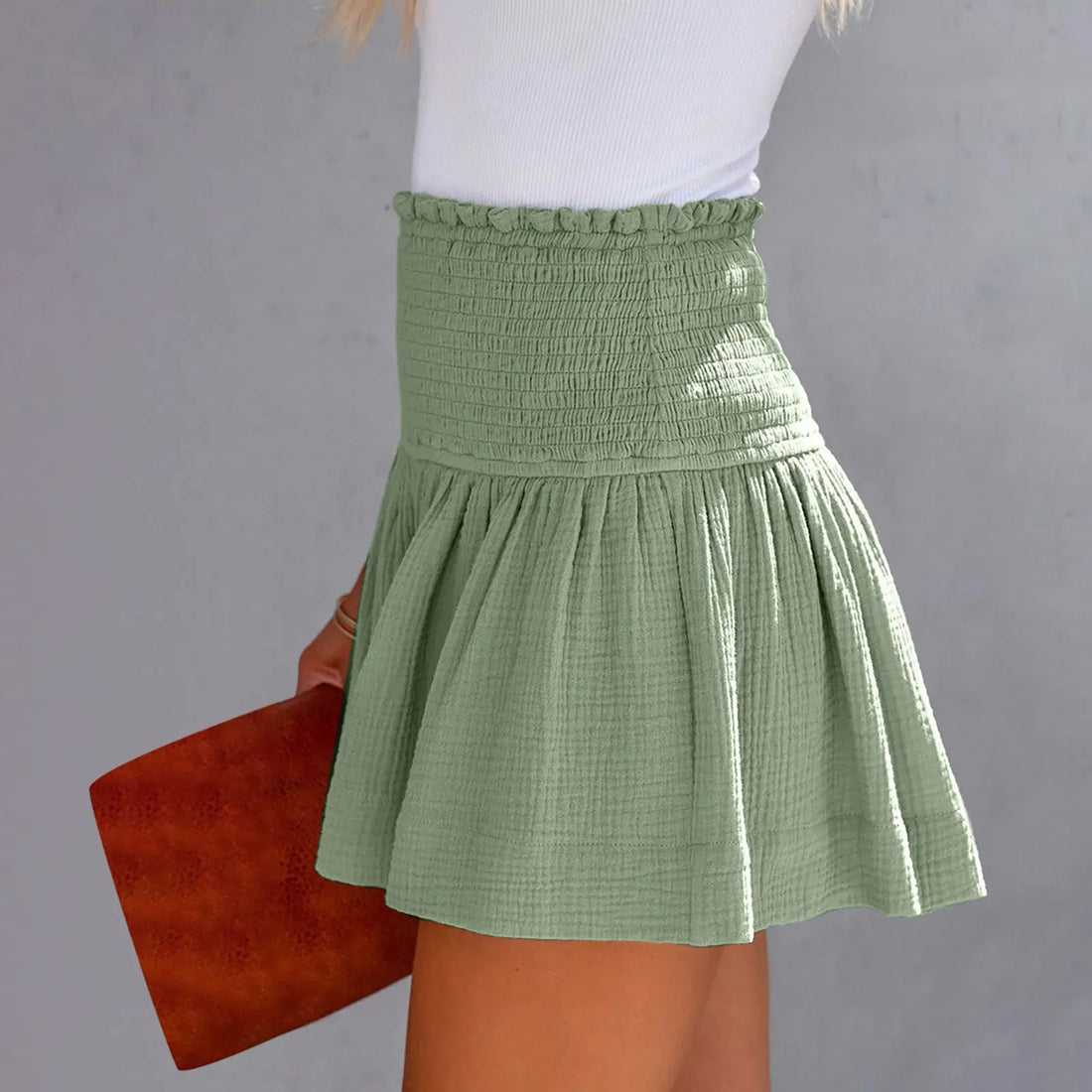 Women Shorts Ladies Casual Solid Color Breathable Fashion Wide Leg Shorts For Women Summer Female Pleated Shorts