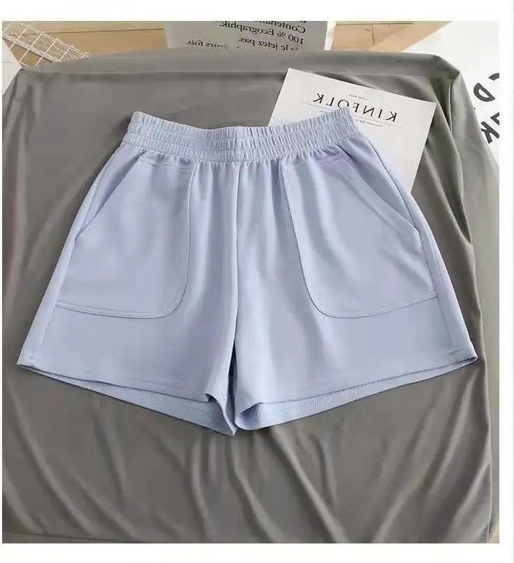 Women Simple Soft Shorts Large Size Casual Shorts Yoga Beach Pants Female Sports Shorts Wide Leg Bottoms Hot Streetwear