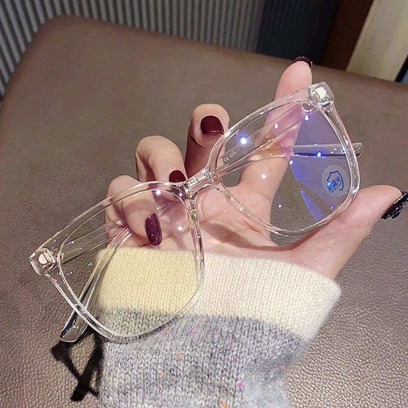 New Large Frame Myopia Glasses Anti-Blue Light Eyewear Women Eye Protective Computer Goggles Diopters -1.0 -1.5 -2.0 To -6.0