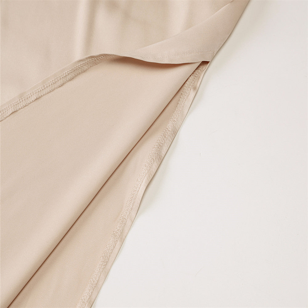 Women Summer Satin Silky Spaghetti Strap Split Long Dress Elegant Sleeveless Backless Club Party Beach Sexy Dresses Vestito 2021
