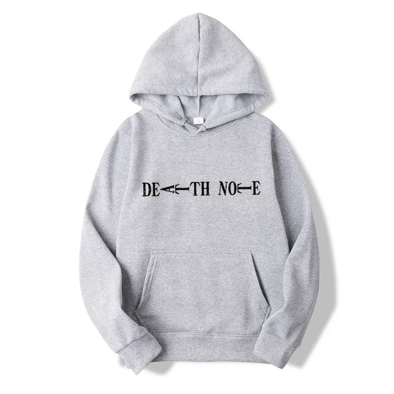 Anime Death Note Hoodies Men Kawaii Cartoon Graphic Streetwear Harajuku Winter Warm Sweatshirts Male Pullover Top