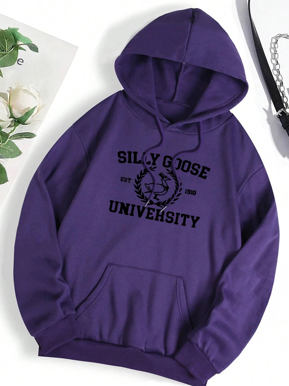 Silly Goose Est 1910 University Hoody Men Women Autumn Streetwearstreetwear O-Neck Casual Pullover Street Fleece 2024 New Hoodie