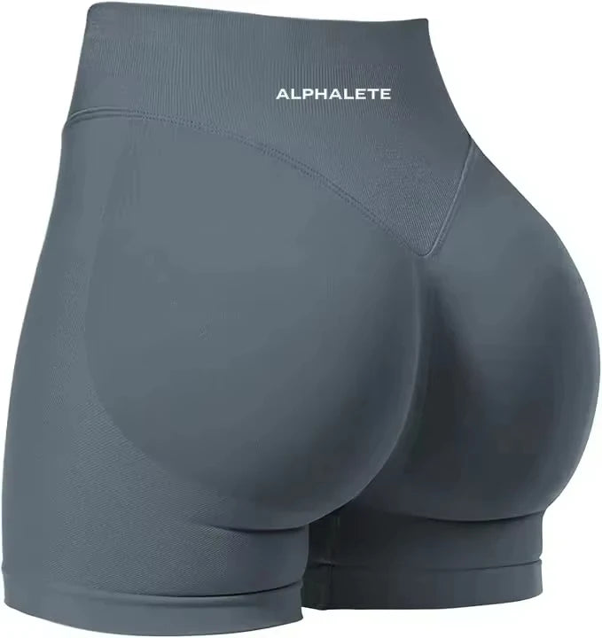 Alp Summer Gym Shorts  Impact Shorts Ribbed Band Dyfne Yoga Shorts Seamless Scrunch Bum Workout Booty Stretch Running Fitness