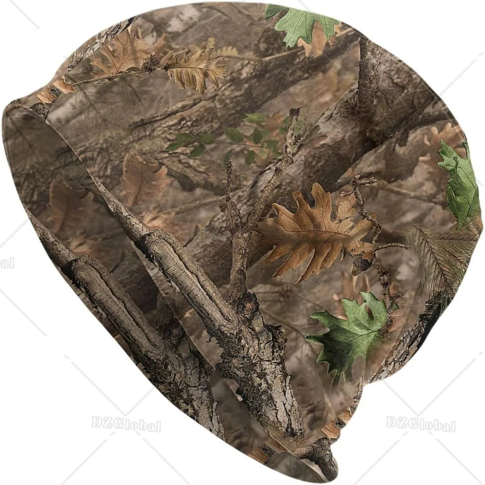 Desert Forest Camo 3D Knit Hat Slouchy Skull Cap Beanie Hat for Men Women Scarf Bandana Loose Cap Stretch Headwear Knit Hats