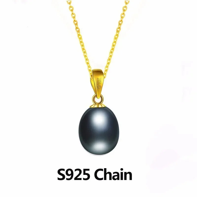 Dainashi Real Pure 18K Gold Jewelry Necklace&Pendant,Natural Freshwater Pearl Women Pendant,Fine Jewelry With Gift Box For Lover