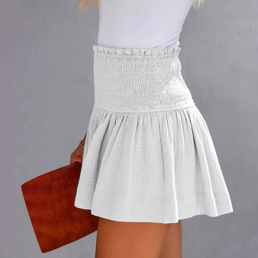 Women Shorts Ladies Casual Solid Color Breathable Fashion Wide Leg Shorts For Women Summer Female Pleated Shorts