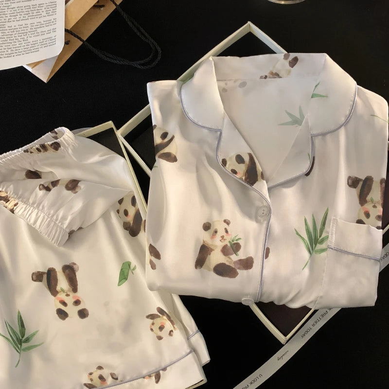 Ins Style Elegant Colorful Butterflies Women's Pajamas Trendy Fashion Design Summer Short Housewear 2024 New Y2k Ladies Homewear