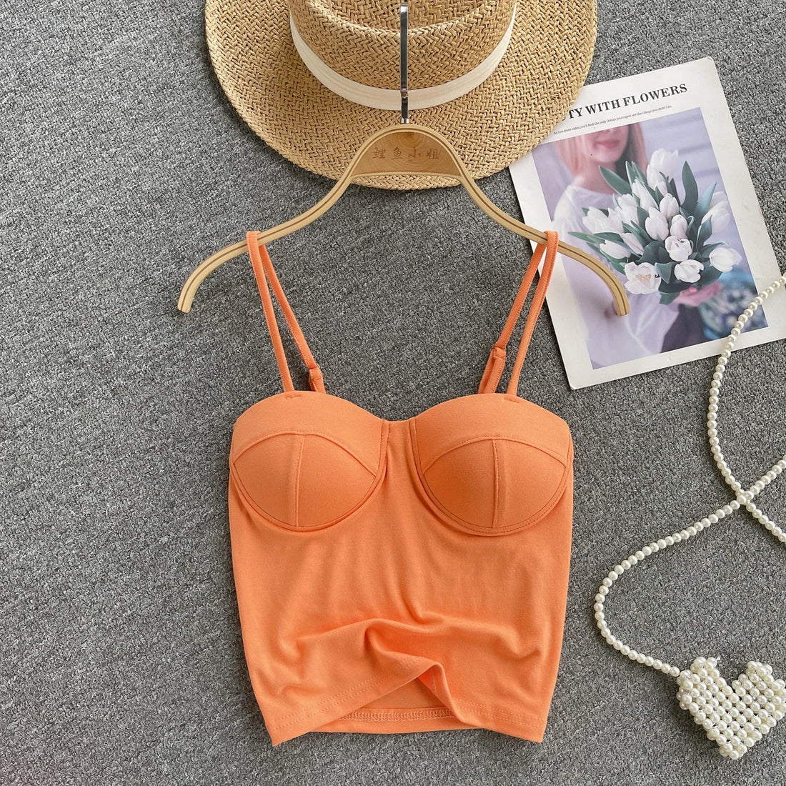 New Summer Hotsweet Strap Mini Tops Slim Fit Backless Basics Outerwear Fashion Hot Girl New IN Korean Style Streetwear Crop Tank