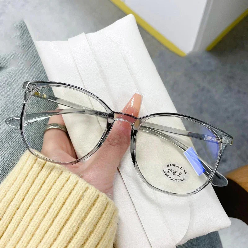 Ultra Light Anti Blue Light Near Sight Glasses New Trendy Large Frame Myopia Glasses Clear Lens Oversized Short Sight Glasses