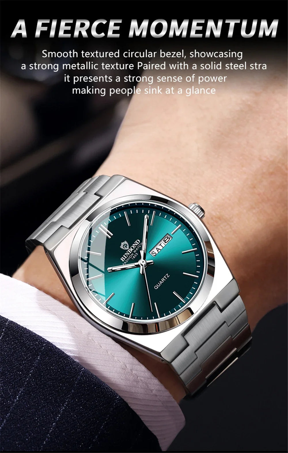 New Casual Business Fashion Quartz Wristwatches Movement Silver Clock Men Luxury Watch Automatic Watches Mens Gifts Reloj Hombre