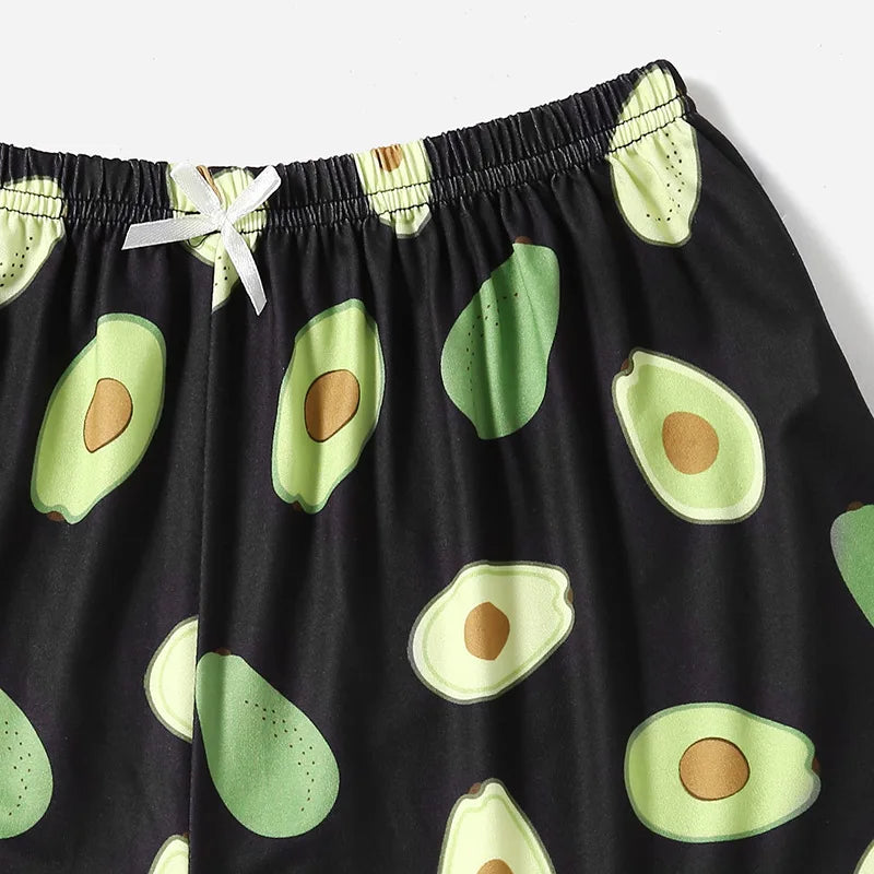 Women Sleepwear Cute Cartoon Print Short Set Pajamas Summer Sweet Sleeveless Pyjamas V-Neck Top & Shorts Homewear Animal Pijama